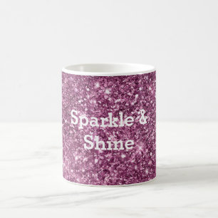 Taza De Café Purpurina de Pink Bokeh