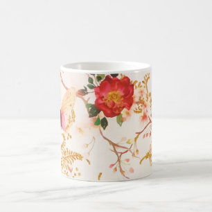 Taza De Café Purpurina de Rubor con fondo bucal acuarela