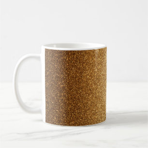 Taza De Café Purpurina Dorada
