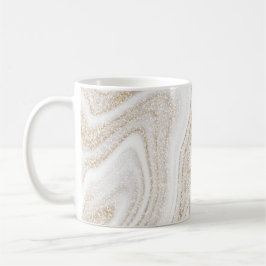 Taza De Café Purpurina dorado de mármol blanco de moda moderna