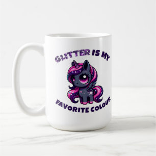 Taza De Café Purpurina es mi color favorito lindo pony unicorn