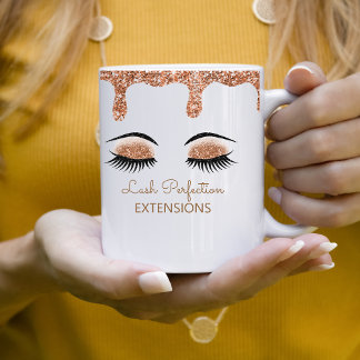 Taza De Café Purpurina Extensiones Lash Nombre de negocio Mug