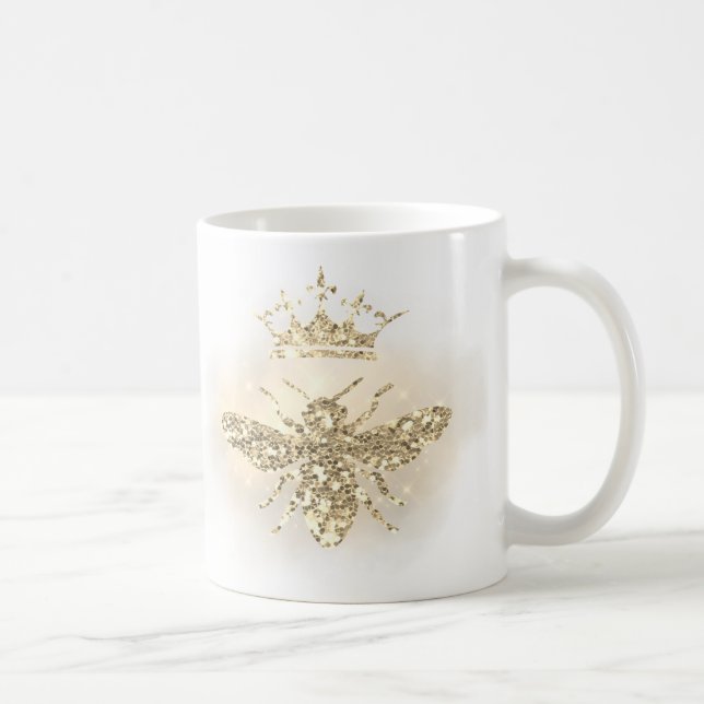 Taza De Café purpurina falso miel queen bee (Derecha)