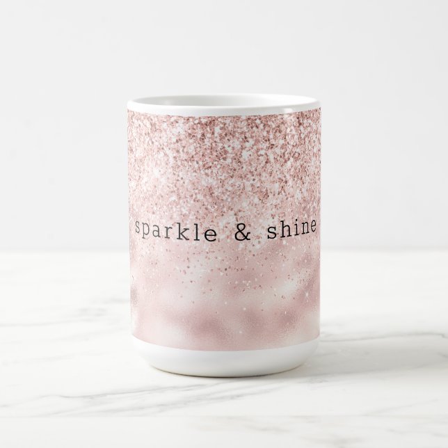 Taza De Café Purpurina Girly Pink Sparkle personalizado (Centro)