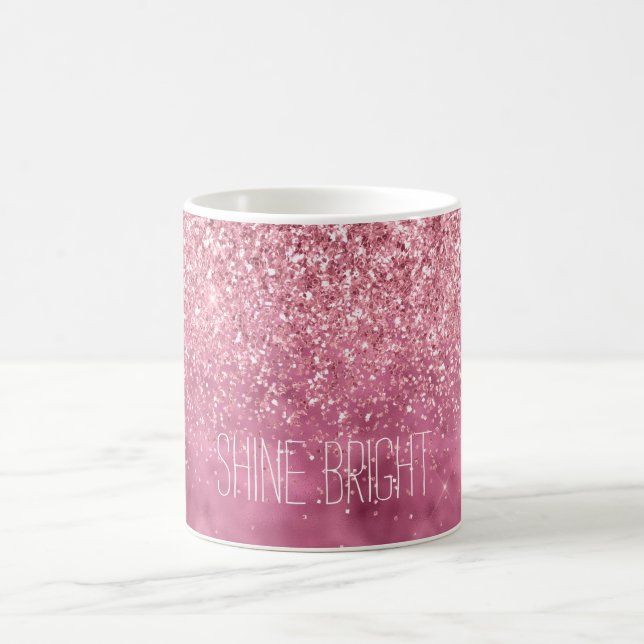Taza De Café Purpurina Glitzy Sparkle Girly Pink personalizado (Centro)
