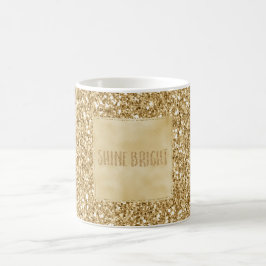 Taza De Café Purpurina Gold Glitz Sparkle