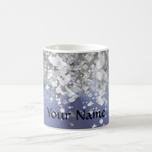 Taza De Café Purpurina gris azul y falso (Centro)