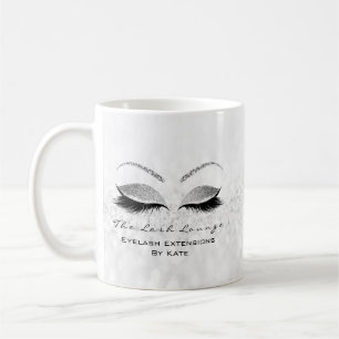 Taza De Café Purpurina gris del estudio de belleza de extensión
