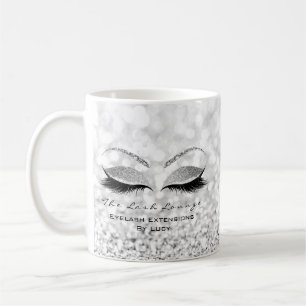 Taza De Café Purpurina gris Ombre del estudio de la belleza de