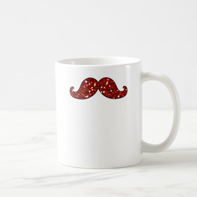 TAZA DE CAFÉ PURPURINA IMPRESO BIGOTE ROJO DIVERTIDO (Derecha)