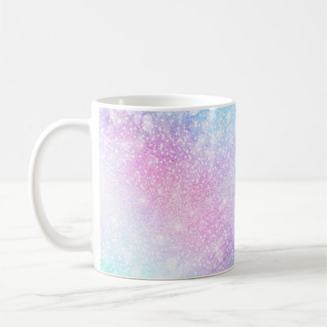 Taza De Café Purpurina irlandés mágico esparce diseño rosado (Izquierda)