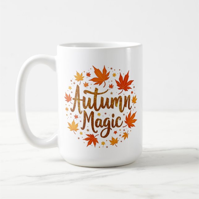 Taza De Café Purpurina mágico de otoño Glow Personalizado (Izquierda)