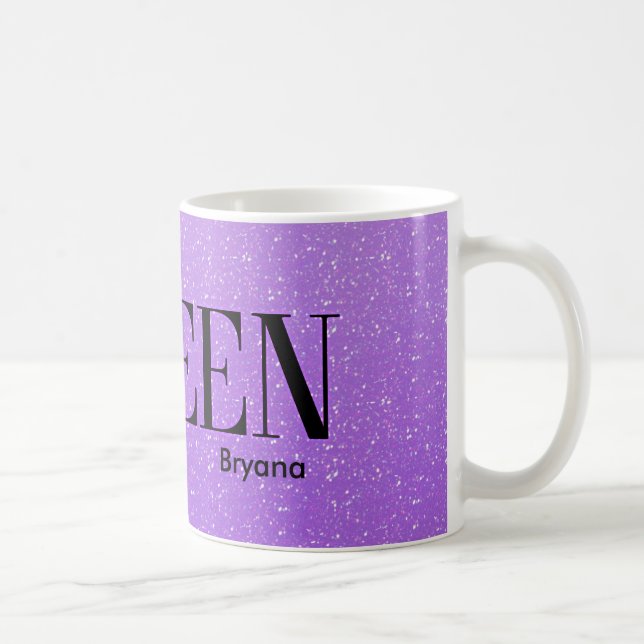Taza De Café Purpurina morado de la reina malvada Glam Coffee M (Derecha)