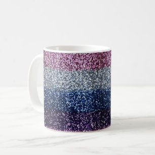 Taza De Café Purpurina Ombre Azul Púrpura
