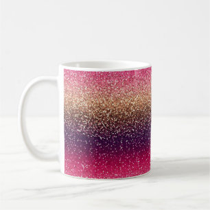 Taza De Café Purpurina Ombre Rosa Oro