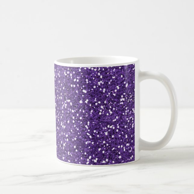 Taza De Café Purpurina púrpura elegante (Derecha)