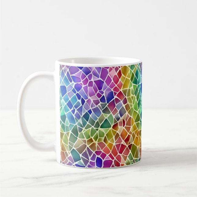 Taza De Café Purpurina Resumen Octagon geométrico (Izquierda)