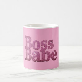 Taza De Café Purpurina Rosa Boss Babe
