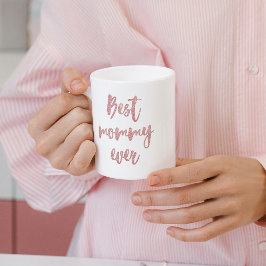 Taza De Café Purpurina rosa caligrafía mejor mamá de todos los 