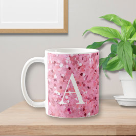 Taza De Café Purpurina rosa con inicio