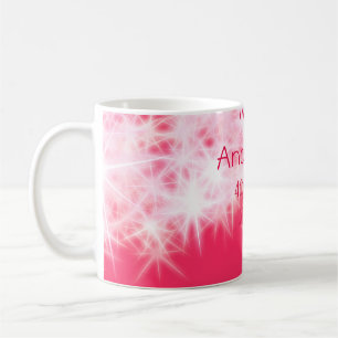 Taza De Café Purpurina rosa rojo chisporroteando De vuelta al m