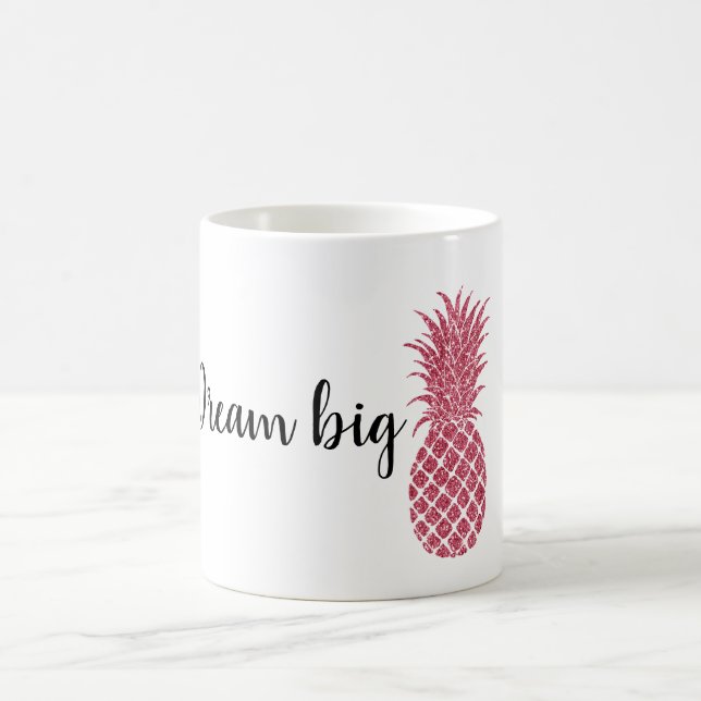 Taza De Café Purpurina rosado de piña tropical (Centro)