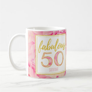 Taza De Café Purpurina rosado delicado fabuloso del oro 50