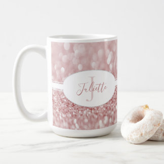 Taza De Café Purpurina rosado personaliza el café