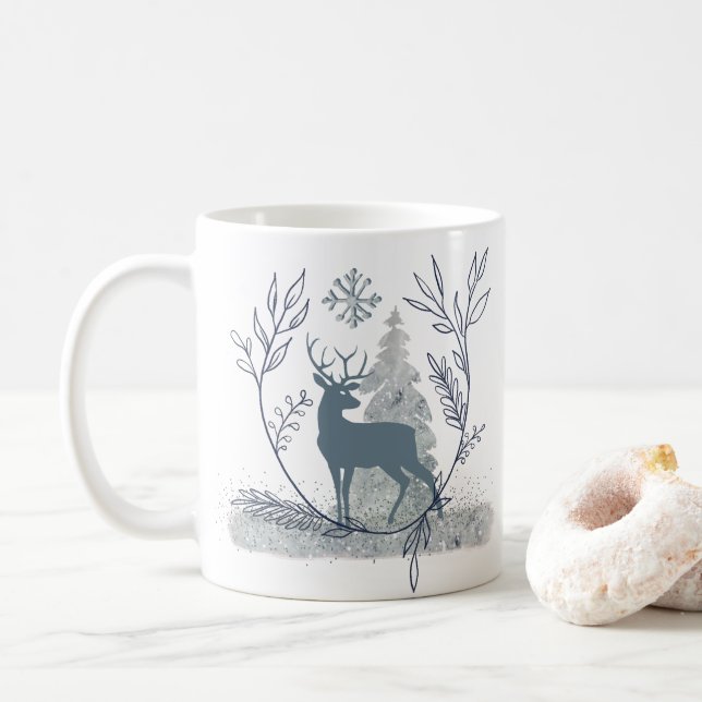 Taza De Café Purpurina Snowy Personalizado del solsticio invern (Con donut)