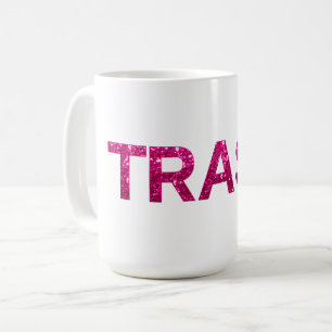 Taza De Café Purpurina Trash Hot Pink