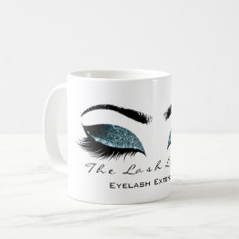 Taza De Café Purpurina Verde azulado de Eyelash Extender Beauty