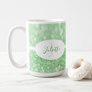 Taza De Café Purpurina verde personaliza el café