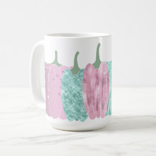 Taza De Café Purpurinas DE AQUA Y PINK MIRAN BOMBAS DE AUTUMN