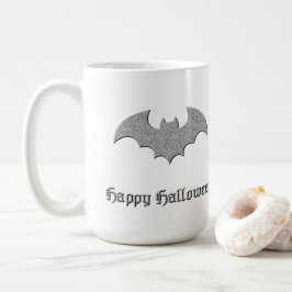 Taza De Café Purpurinoso Bat Halloween