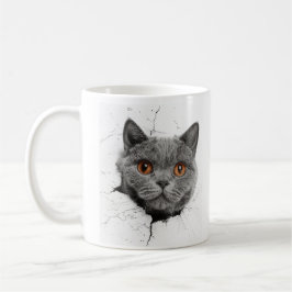 Taza De Café Purr-Through - Gato curioso