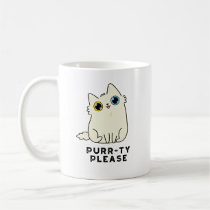 Taza De Café Purr-ty Please Funny Kitty Cat Pun