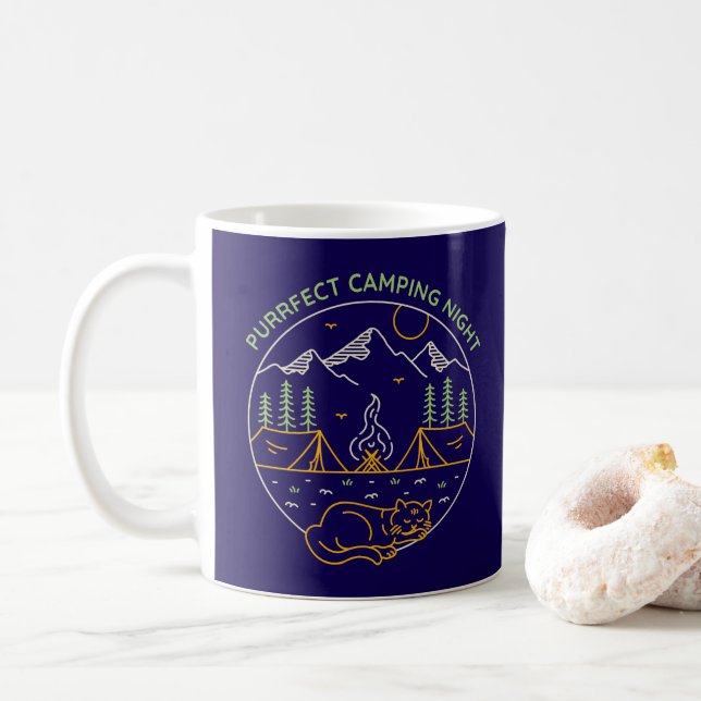 Taza De Café Purrfect Camping Night (Con donut)