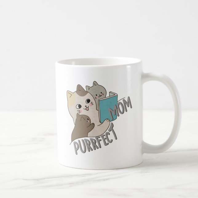 Taza De Café Purrfect Mom (Derecha)