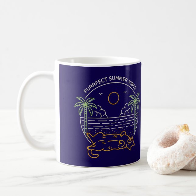 Taza De Café Purrfect Summer Vibes (Con donut)