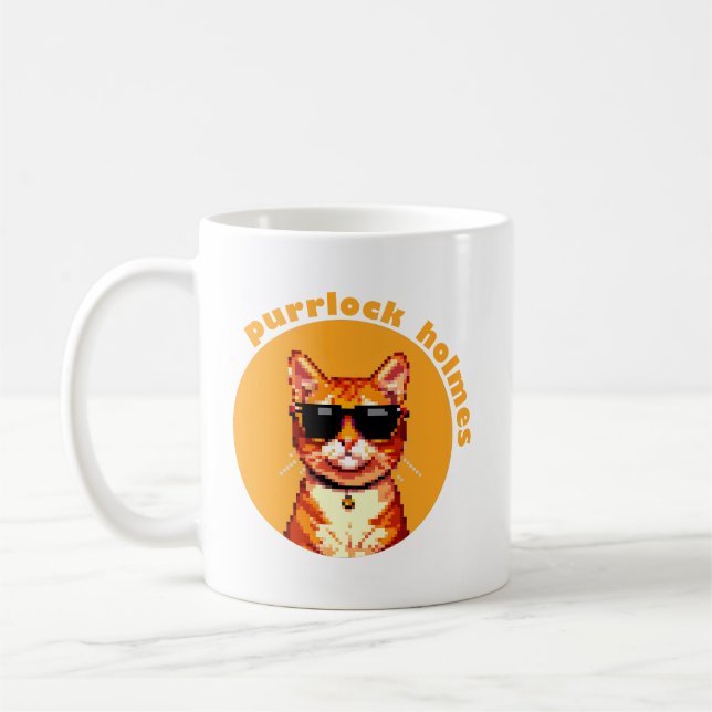 Taza De Café Purrlock Holmes Cat Coffee Mug (Izquierda)
