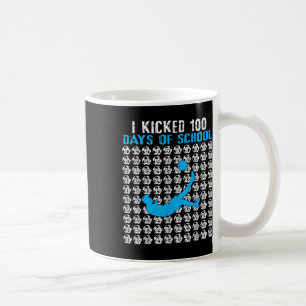 Taza De Café Puse 100 Días De Fútbol Escolar En El 100 Día De L