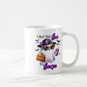 Taza De Café Puse El Boo En Boujee Cute Fantasma Halloween Spoo