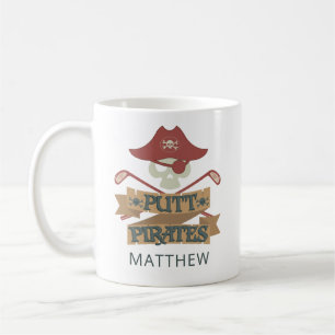 Taza De Café Putt Piratas Golf Afición Personalizada