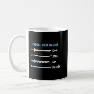 Taza De Café Python Elige Tu Arma - Graciosa Ciencia Informátic