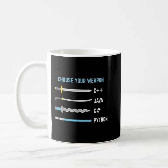 Taza De Café Python Elige Tu Arma - Graciosa Ciencia Informátic (Izquierda)