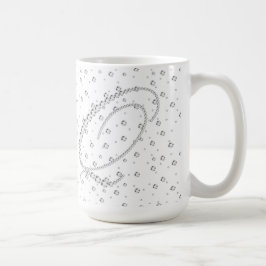Taza De Café Q Monograma inicial Impresión de diamantes blancos