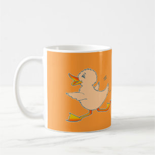 Taza De Café Quackers naranja duck mug