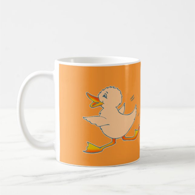 Taza De Café Quackers naranja duck mug (Izquierda)