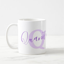 Taza De Café Quanita name meaning monogram Z purple