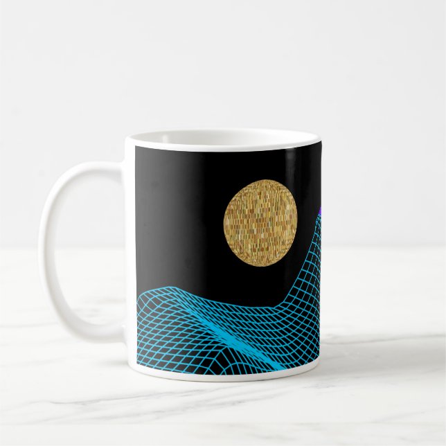 Taza De Café Quantum Disco Dimension Purple Blue Black Gold (Izquierda)